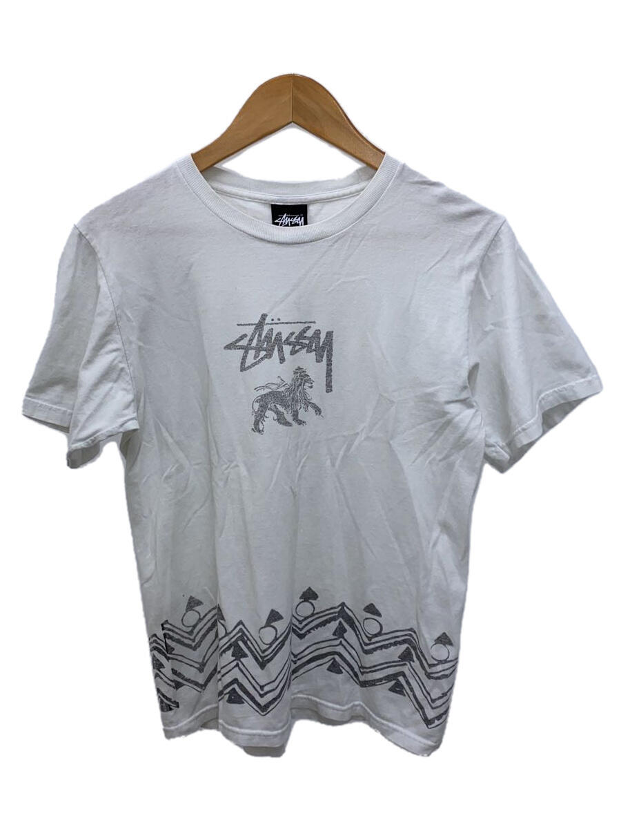 【中古】STUSSY◆Tシャツ/S/コットン/WHT/無地【メンズウェア】