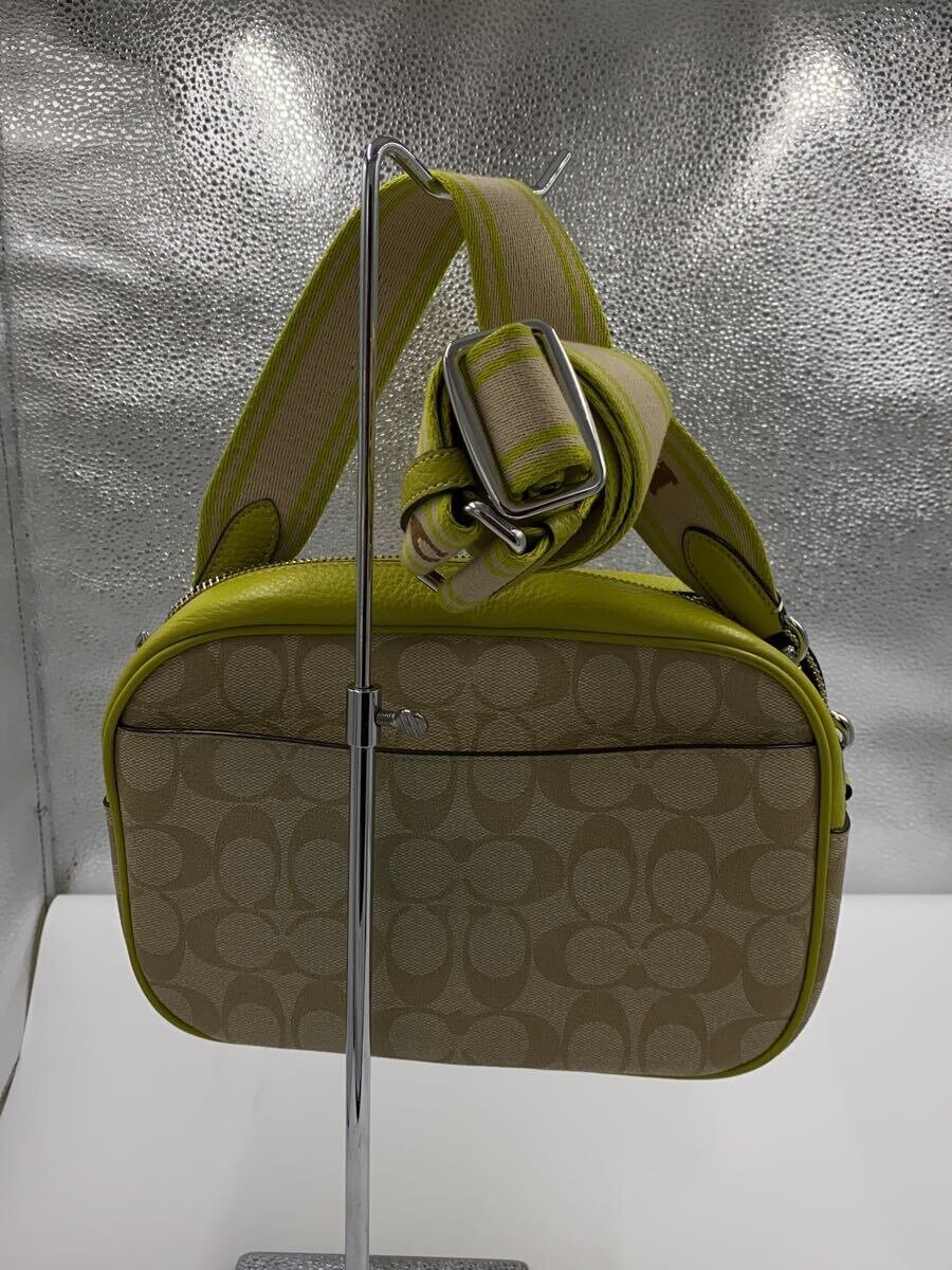 【中古】COACH◆ショルダーバッグ/PVC/YLW/総柄/CJ582【バッグ】