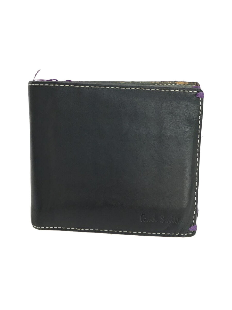 【中古】Paul Smith◆2つ折り財布/レザー/BLK/メンズ【服飾雑貨他】