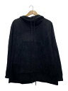 【中古】ATON◆スウェードアノラックパーカー/2/レザー/BLK/無地/JK.AG.NM.0111【メンズウェア】
