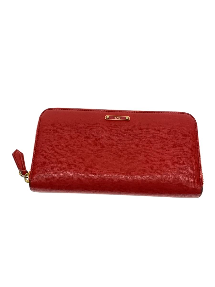 【中古】FENDI◆フェンディ/8M0299-00F09/長財布/レザー/レッド/無地【服飾雑貨他】