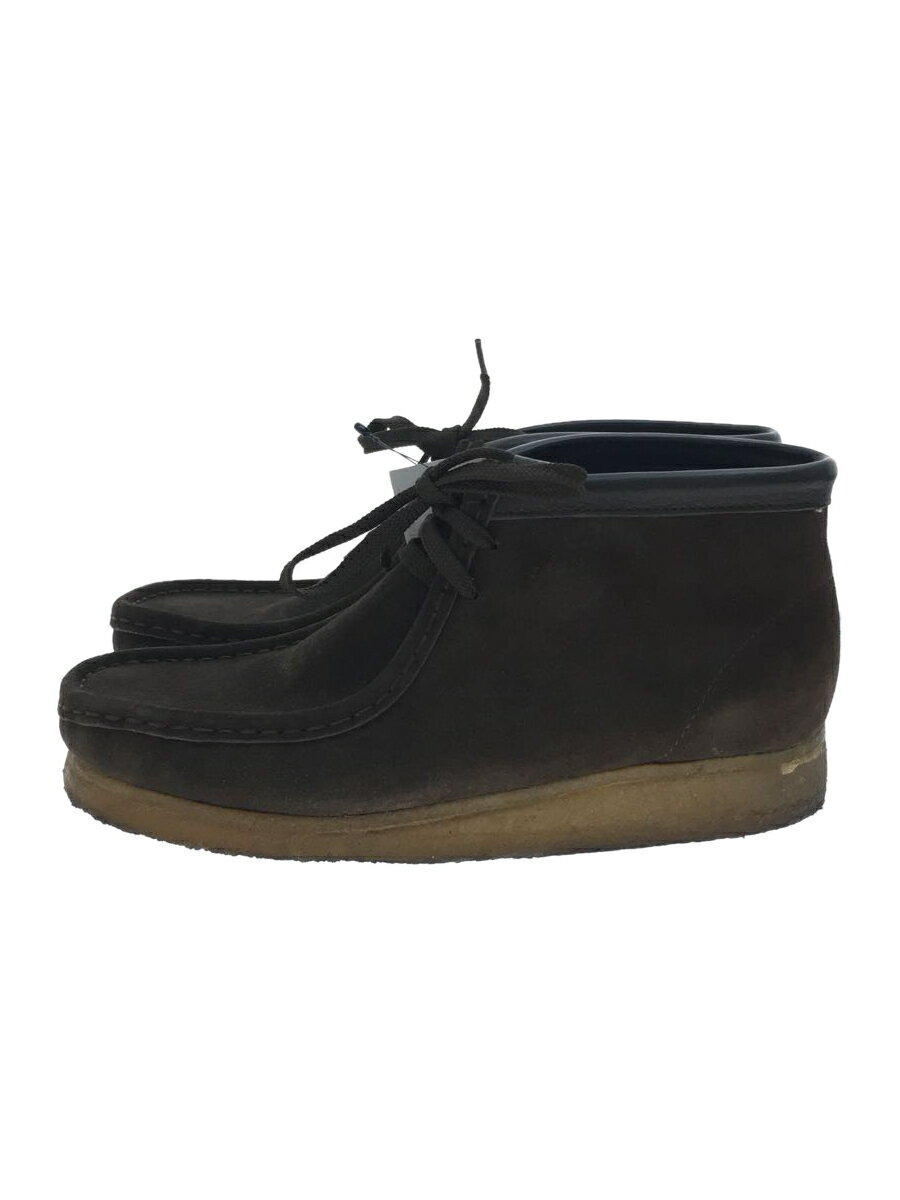 【中古】Clarks◆ワラビーブーツ/8M/BRW/スウェード/35402【シューズ】