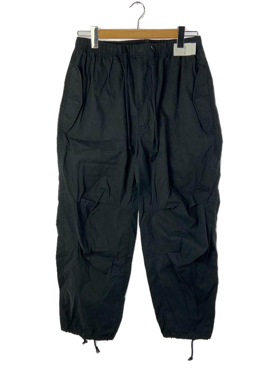 【中古】STUSSY◆NYCO OVER TROUSERS/S/コットン/BLK/無地【メンズウェア】