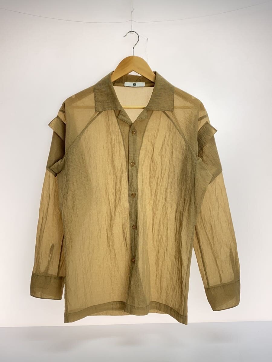 OLLY SHINDER/SHEER ARMY SHIRT/長袖シャツ/M/ナイロン/BEG/無地//