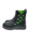 【中古】GUCCI◆サイドゴアブーツ/US7.5/BLK/レザー/718713/GGジャージーサイドゴアブーツ【シューズ】