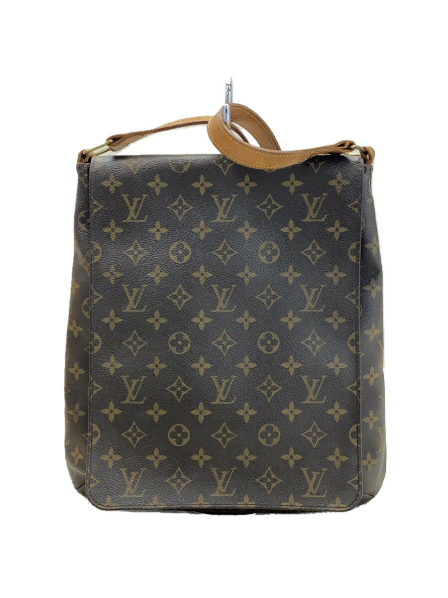 【中古】LOUIS VUITTON◆ミュゼット_モノグラム・キャンバス_BRW/PVC/BRW/モノグラム【バッグ】