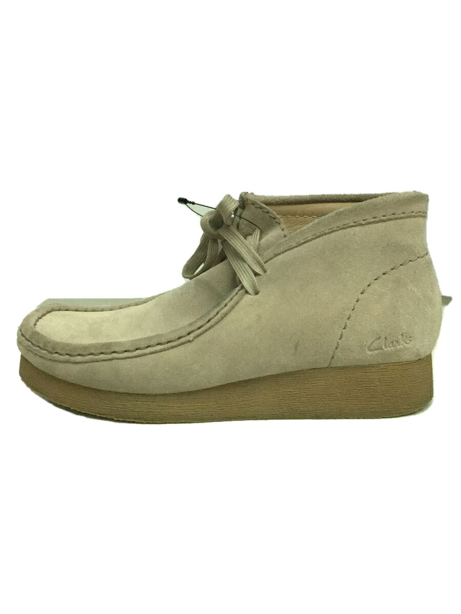 【中古】Clarks◆ブーツ/22cm/BEG/ベー