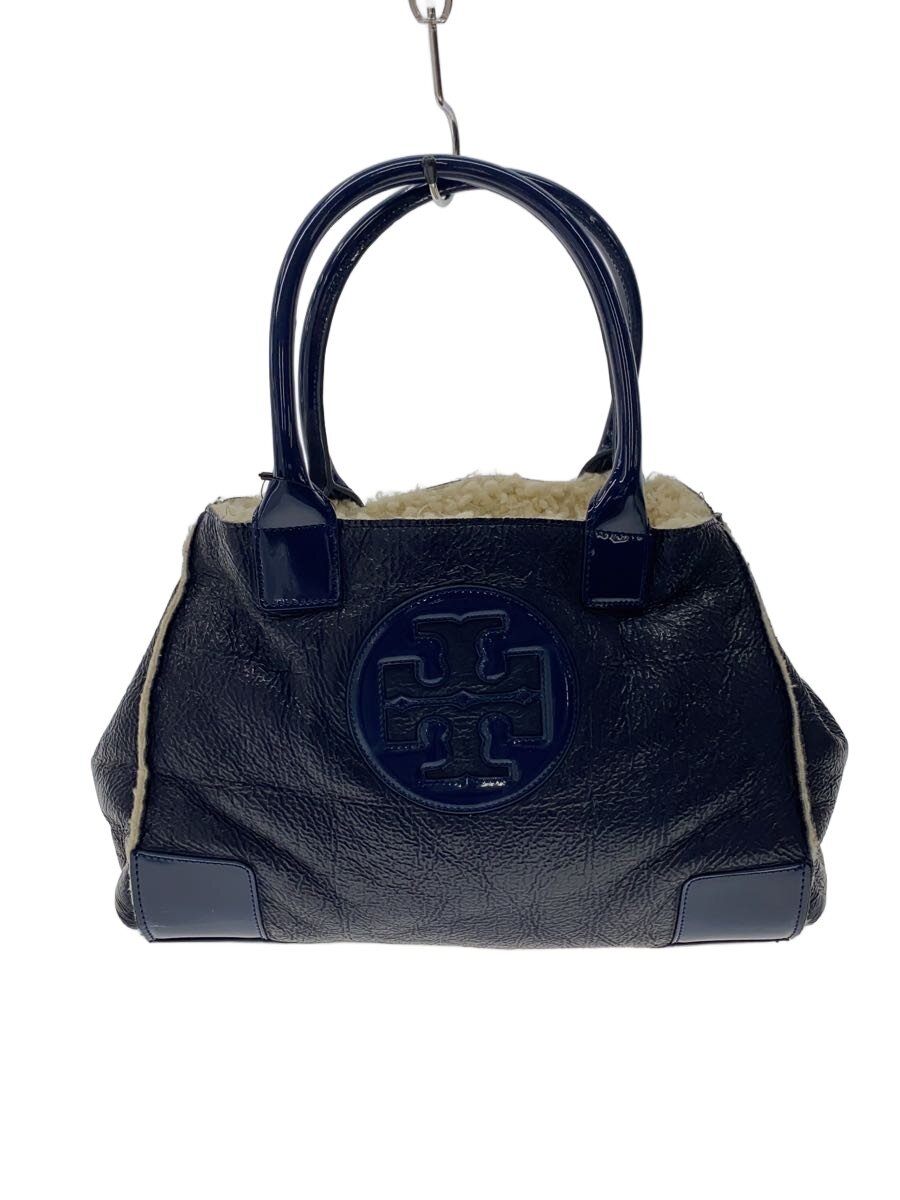 TORY BURCH - 【中古】TORY BURCH◆CRINKLE PATENT ELLA/トートバッグ/--/NVY//【バッグ】