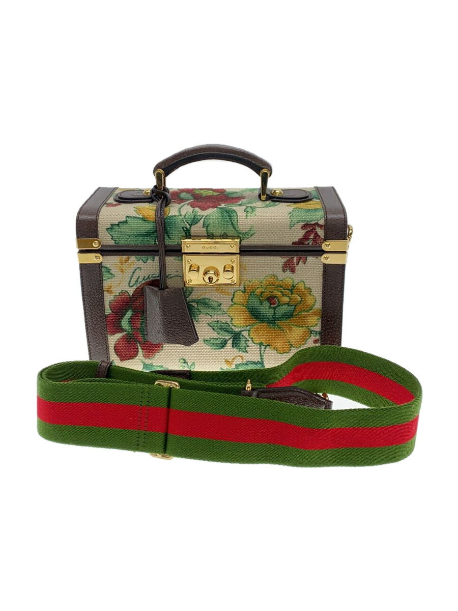 【中古】GUCCI◆ビューティ ケース/ハンドバッグ/キャンバス/IVO/総柄/722181【バッグ】