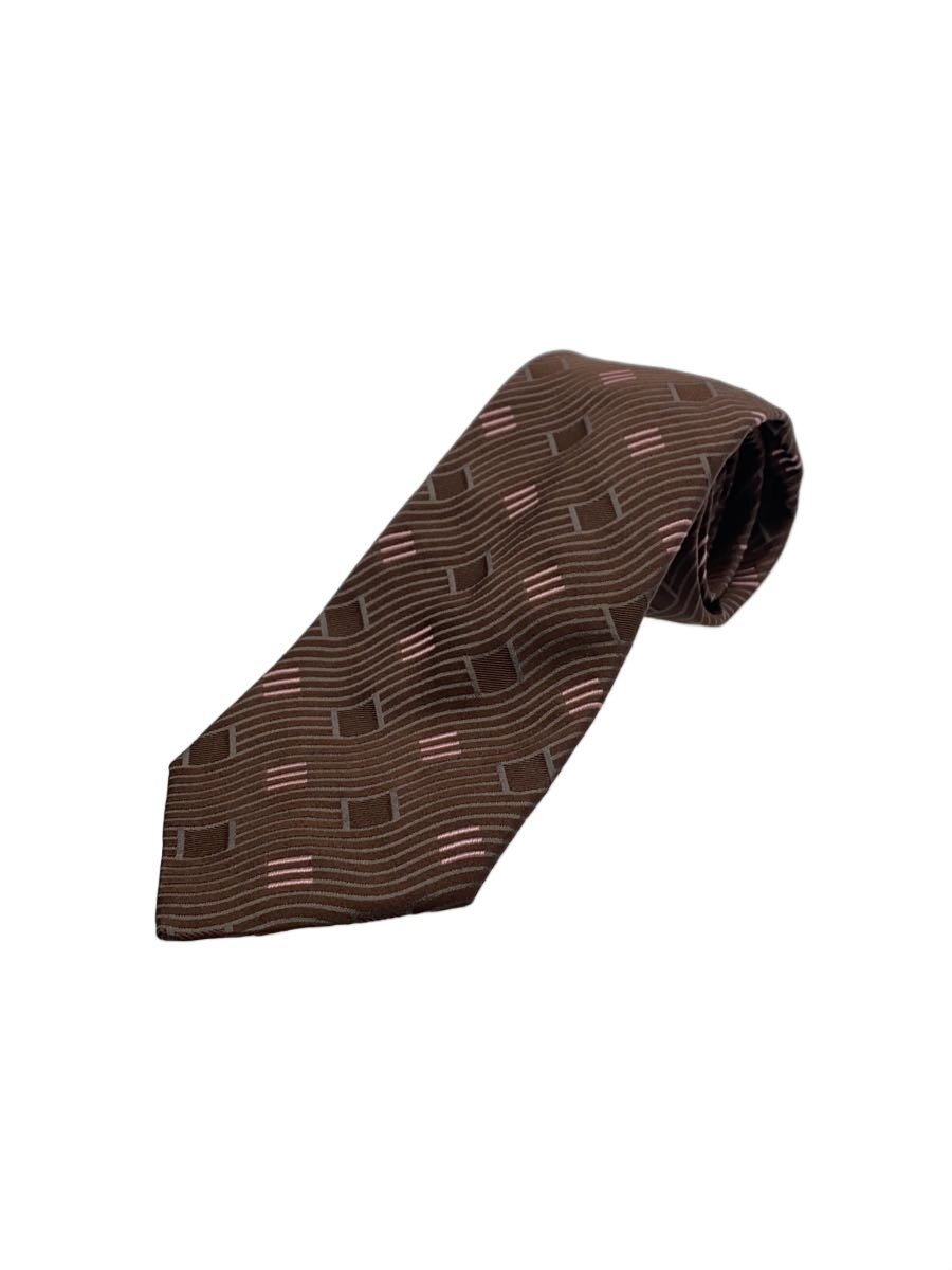 【中古】GIORGIO ARMANI◆ネクタイ/シルク/BRW/総柄/メンズ【服飾雑貨他】