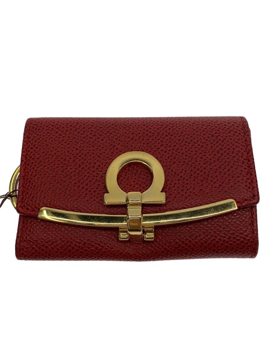 【中古】Salvatore Ferragamo◆キーケース/レザー/RED/レディース【服飾雑貨他】
