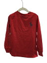 【中古】POLO RALPH LAUREN◆長袖シャツ/110cm/コットン/RED/プリント【キッズ】