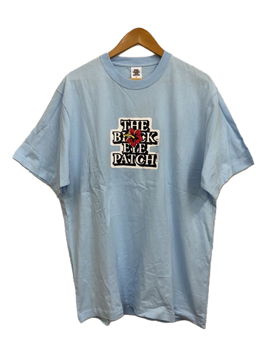THE BLACK EYE PATCH◆HIBISCUS OG LABEL TEE/Tシャツ/XL/コットン/BLU