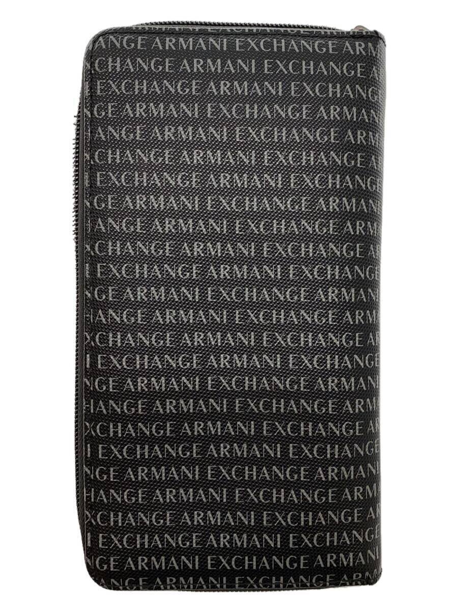 【中古】ARMANI EXCHANGE◆長財布/--/BLK/総柄/メンズ【服飾雑貨他】