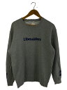 【中古】Liberaiders◆ダメージ加工クルーネックスウェット/M/コットン/GRY/プリント【メンズウェア】