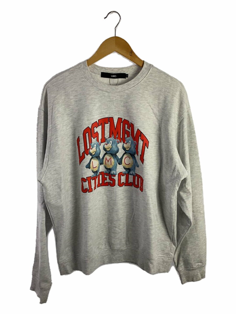 【中古】LMC◆LMC BEAR ATHLETIC SWEATSHIRT/L/コットン/WHT/02.511.7288【メンズウェア】