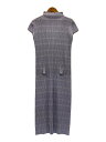 【中古】PLEATS PLEASE ISSEY MIYAKE◆半袖ワンピース/4/ポリエステル/BLU/PP71-JH655【レディースウェア】(4)