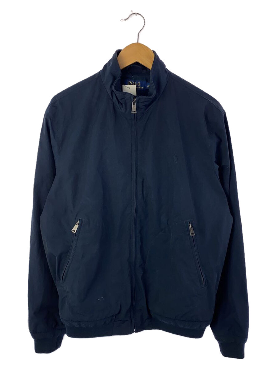 【中古】POLO RALPH LAUREN◆ナイロンジャケット/M/ナイロン/NVY/無地【メンズウェア】