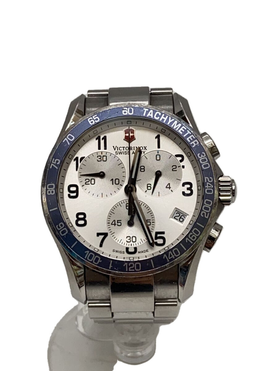 【中古】VICTORINOX SWISS ARMY◆クォーツ腕時計/アナログ/ステンレス/WHT/SLV【服飾雑貨他】