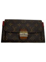 【中古】LOUIS VUITTON◆ポルト・フォイユ・エリゼ_モノグラム・キャンバス_BRW_オロール/PVC/BRW/モノグラム/レディース【服飾雑貨他】