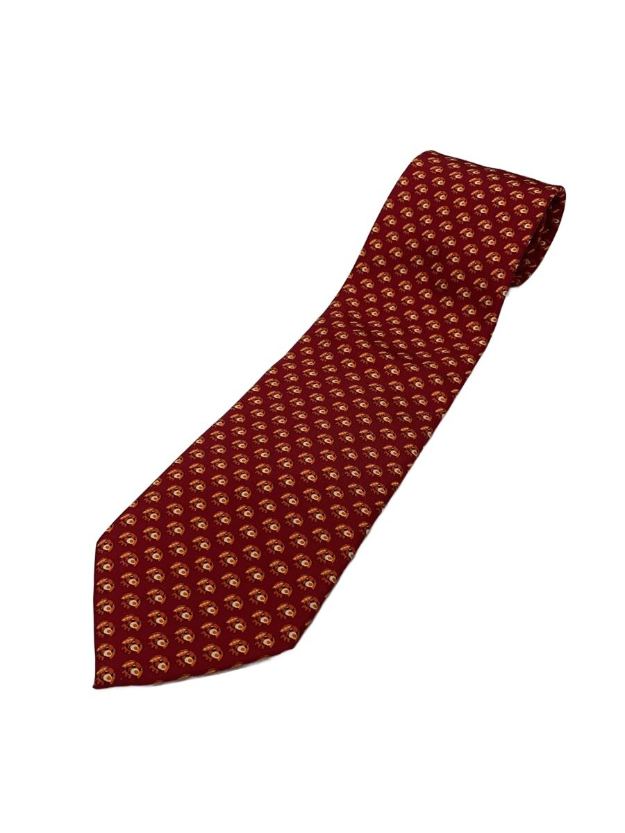 FERRAGAMO - 【中古】Salvatore Ferragamo◆ネクタイ/シルク/RED/総柄/メンズ【服飾雑貨他】