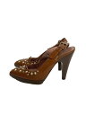 【中古】MIU MIU◆スタッズ/パンプス/39/ブラウン【シューズ】