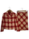 【中古】ANAYI◆セットアップ/36/ウール/レッド/チェック/10121-25-42-360【レディースウェア】