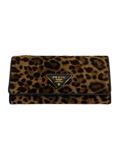 【中古】PRADA◆2つ折り財布/ハラコ/BRW/アニマル/レディース【服飾雑貨他】 【中古】PRADA◆2つ折り財布/ハラコ/BRW/アニマル/レディース【服飾雑貨他】