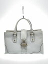 【中古】GUCCI◆ハンドバッグ/レザー/WHT/無地【バッグ】