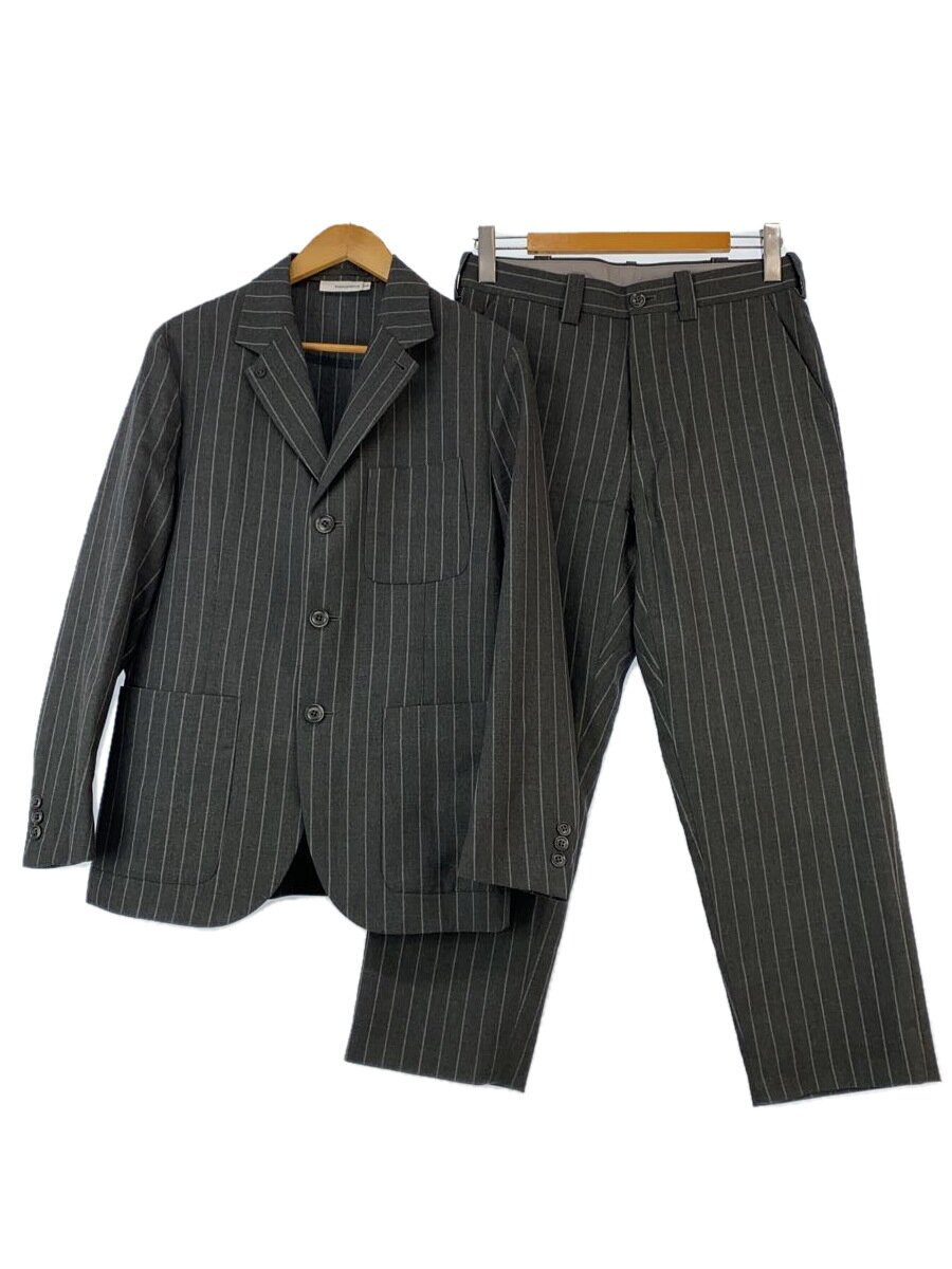 【中古】nanamica◆スーツ/セットアップ/S/ウール/GRY/ストライプ/SUAF617/SUCF618//【メンズウェア】