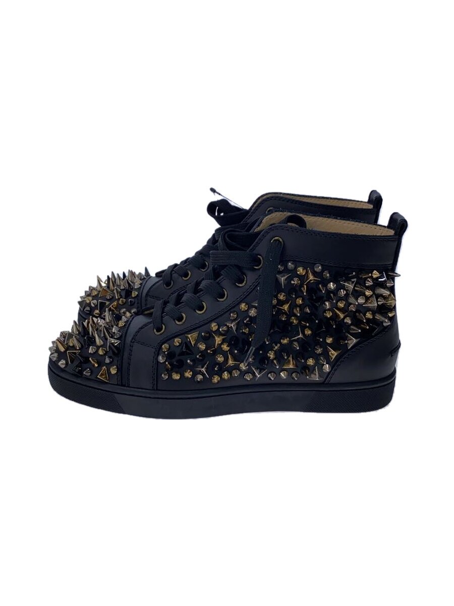 【中古】Christian Louboutin◆ハイカットスニーカー/40/BLK/レザー/LOUIS PIK PIK FLAT CALF【シューズ】