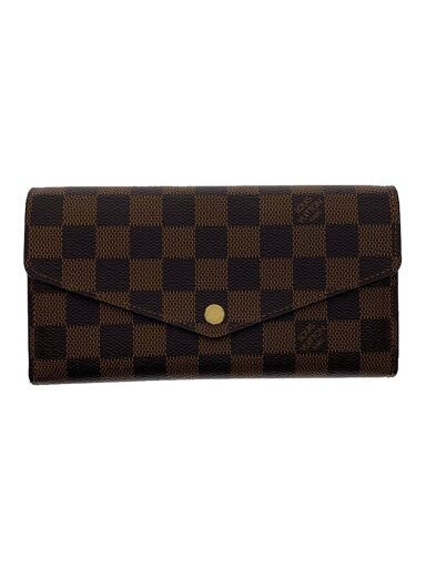 【中古】LOUIS VUITTON◆2)ポルト・フォイユ・サラ_ダミエ・エベヌ_BRW_ブラウン/PVC/BRW/レディース【服飾雑貨他】 【中古】LOUIS VUITTON◆2)ポルト・フォイユ・サラ_ダミエ・エベヌ_BRW_ブラウン/PVC/BRW/レディース【服飾雑貨他】