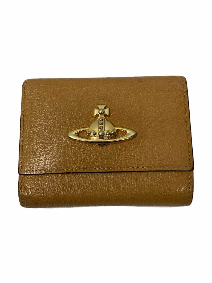 【中古】Vivienne Westwood◆3つ折り財布/レザー/CML/無地/レディース【服飾雑貨他】