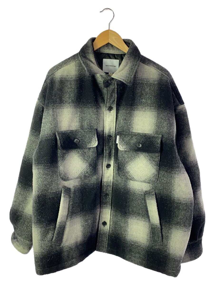 【中古】COOTIE◆Ombre Check Wool CPO Jacket/L/ウール/GRY/オンブレCK/CTE-24A217【メンズウェア】