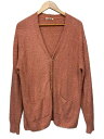 【中古】AURALEE◆COTTON LINEN CUT SHAGGY KNIT CARDIGAN/3/コットン/PNK/A22SC01FL【メンズウェア】