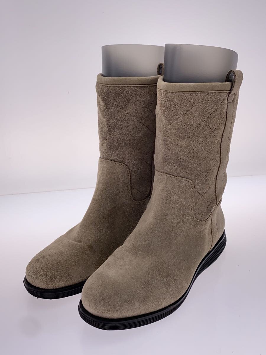 【中古】COLE HAAN◆ペコスブーツ/US8/GRY/キルティング/w047572【シューズ】