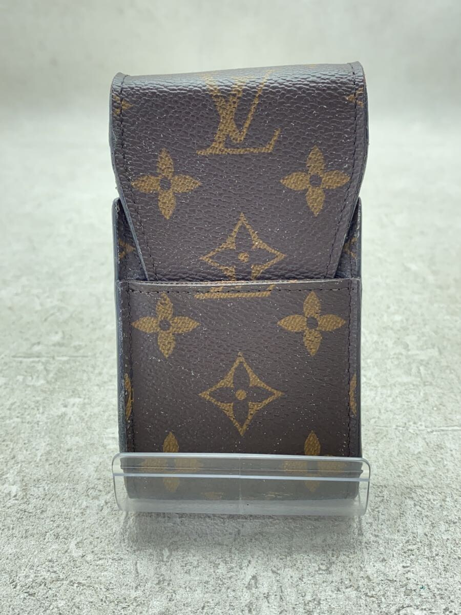 【中古】LOUIS VUITTON◆エテュイ・シガレット_モノグラム_BRW/レザー/BRW/メンズ/M63024【服飾雑貨他】