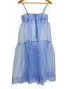 【中古】POPPY◆organdy tiered cami dress/キャミワンピース/S/ポリエステル/BLU/無地//【レディースウェア】