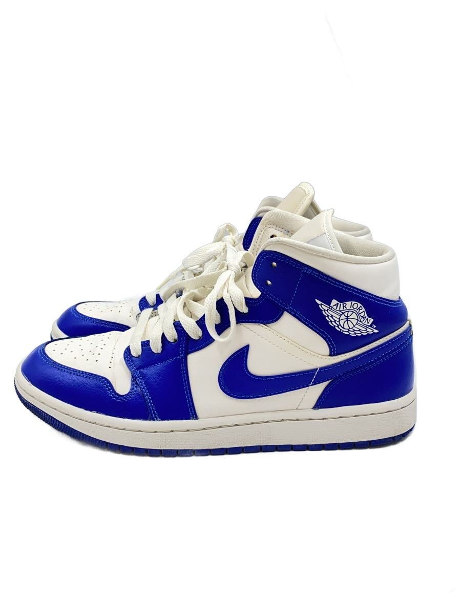 JORDAN BRAND◆AIR JORDAN 1 MID/ハイカットスニーカー/27cm/BLU/BQ6472-104//