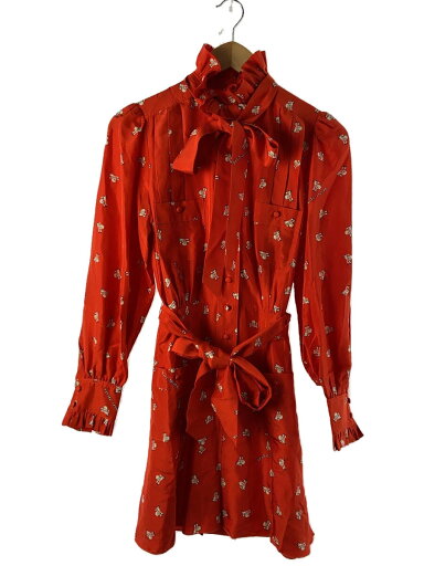 【中古】MARC JACOBS◆×Magda Archer/長袖ワンピース/シルク/RED/V5000034 19【レディースウェア】 【中古】MARC JACOBS◆×Magda Archer/長袖ワンピース/シルク/RED/V5000034 19【レディースウェア】