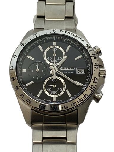 【中古】SEIKO◆クォーツ腕時計/アナログ/ステンレス/BLK/SLV/SS/8T67-00C0【服飾雑貨他】 【中古】SEIKO◆クォーツ腕時計/アナログ/ステンレス/BLK/SLV/SS/8T67-00C0【服飾雑貨他】
