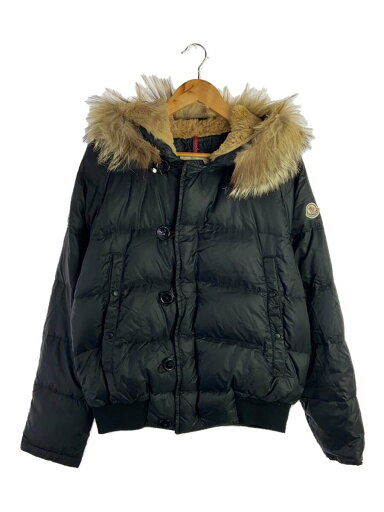 【中古】MONCLER◆ダウンジャケット/2/ナイロン/BLK/無地【メンズウェア】