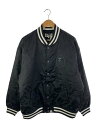 【中古】A BATHING APE◆TONAL SOLID CAMO PADDED VARSITY JACKET/XL/ナイロン/BLK/カモフラ【メンズウェア...