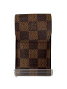 【中古】LOUIS VUITTON◆エテュイ・シガレット_ダミエ・エベヌ_BRW/--/BRW/メンズ【服飾雑貨他】