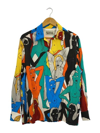 【中古】WACKO MARIA◆天国東京百女柄図/HAWAIIAN SHIRT/長袖シャツ/L/レーヨン/マルチカラー/総柄【メンズウェア】 【中古】WACKO MARIA◆天国東京百女柄図/HAWAIIAN SHIRT/長袖シャツ/L/レーヨン/マルチカラー/総柄【メンズウェア】