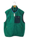 【中古】patagonia◆フリースベスト/L/ポリエステル/GRN/無地/2304FA12【メンズウェア】
