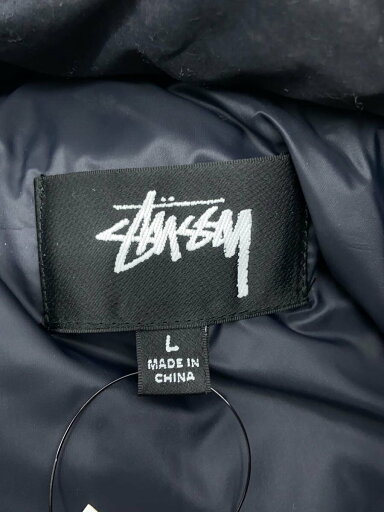 【中古】STUSSY◆ダウンジャケット/L/ナイロン/ブラック【メンズウェア】
