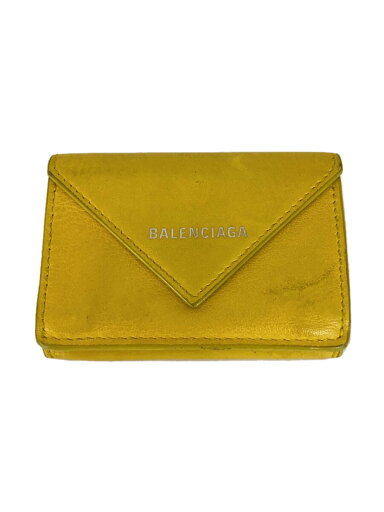 【中古】BALENCIAGA◆3つ折り財布/レザー/YLW/無地/レディース/391446・7155・X・532244【服飾雑貨他】 【中古】BALENCIAGA◆3つ折り財布/レザー/YLW/無地/レディース/391446・7155・X・532244【服飾雑貨他】