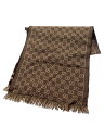 【中古】GUCCI◆マフラー/ウール/BRW/総柄/メンズ/391530【服飾雑貨他】