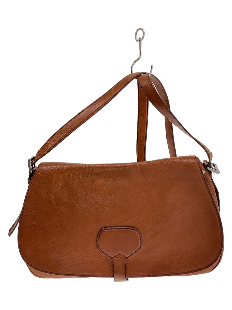 Shoulder Bags - 【中古】PRADA◆ショルダーバッグ/レザー/キャメル/無地【バッグ】